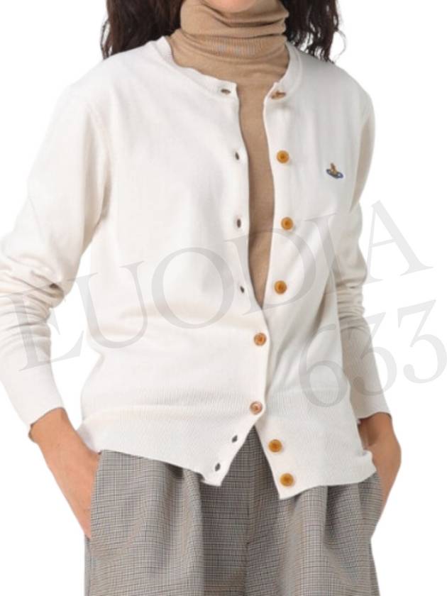 Bea Logo Cardigan Cream - VIVIENNE WESTWOOD - BALAAN 9