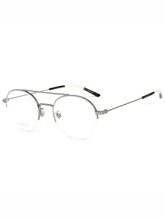 Eyewear Half Rimless Metal Glasses Silver - GUCCI - BALAAN.