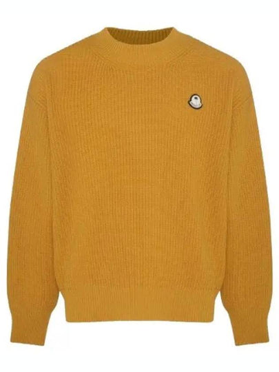 Logo Patch Wool Knit Top Yellow - MONCLER - BALAAN 2