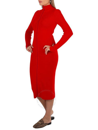 Loewe Vermillion Wool-Blend Zip-Up Midi Dress, Size X-Small - LOEWE - BALAAN 2