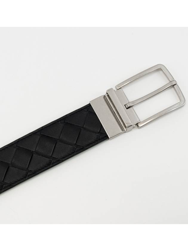 Intrecciato Reversible Leather Belt Black Parakit - BOTTEGA VENETA - BALAAN 7