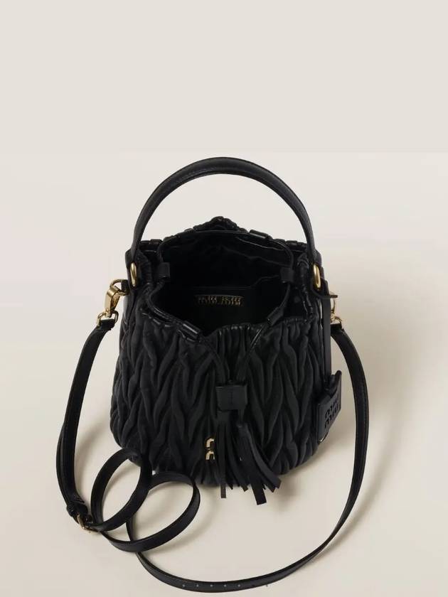 Matelasse Nappa Leather Bucket Bag Black - MIU MIU - BALAAN 6