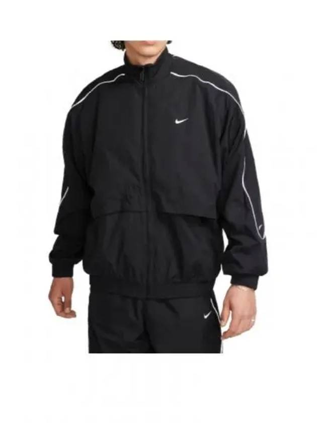 NSW Solo Swoosh Woven Track Jacket Black - NIKE - BALAAN 2