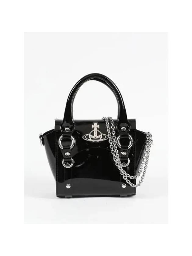 Vivienne Westwood ORB logo patent leather tote bag 48030002WL001O N403 - VIVIENNE WESTWOOD - BALAAN 5