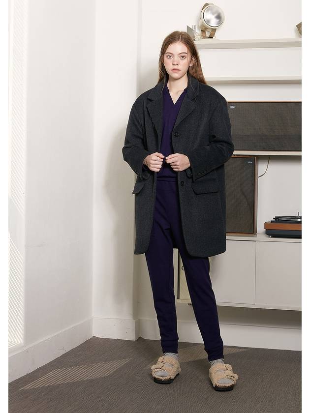 Surf Clam Wool SIngle Coat Chacoal - VIBEREEN - BALAAN 3