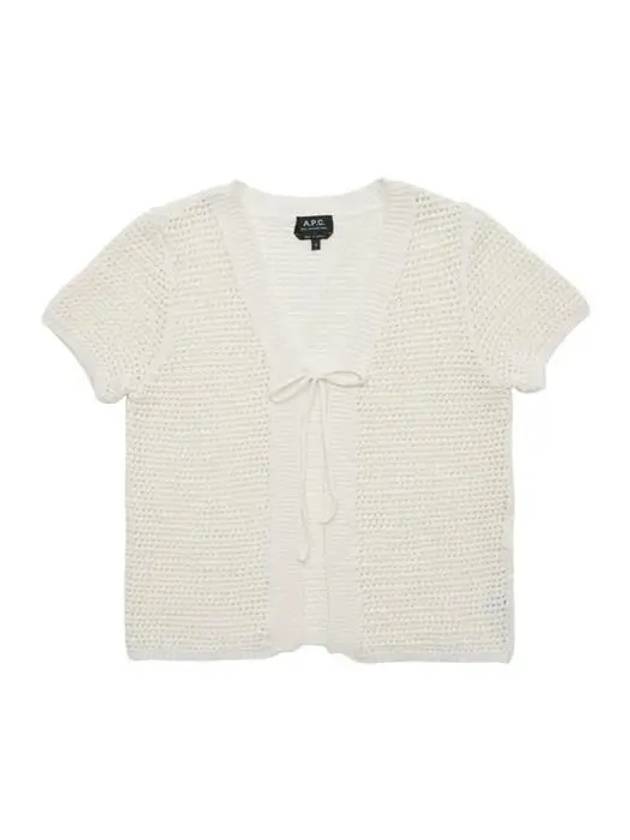 Women's Tie Front Knit Cardigan Off-White - A.P.C. - BALAAN 2