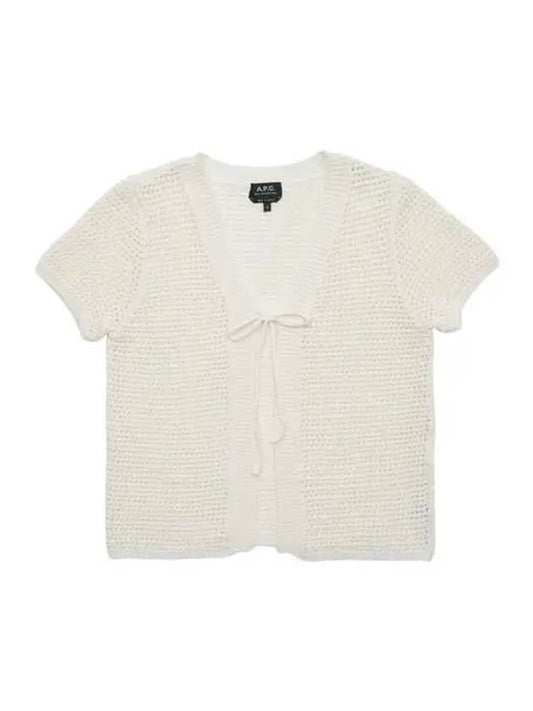 Women's Tie Front Knit Cardigan Off-White - A.P.C. - BALAAN 2