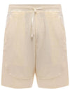 Cotton Terry Garment Dyed Shorts Beige - STONE ISLAND - BALAAN 1