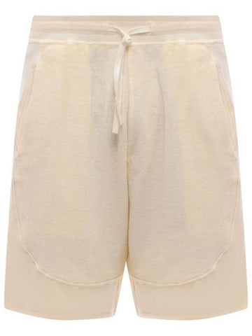 Cotton Terry Garment Dyed Shorts Beige - STONE ISLAND - BALAAN 1