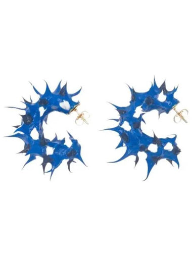 Rubberized Tuft Earrings Gold Blue Dark - SUNNEI - BALAAN 1