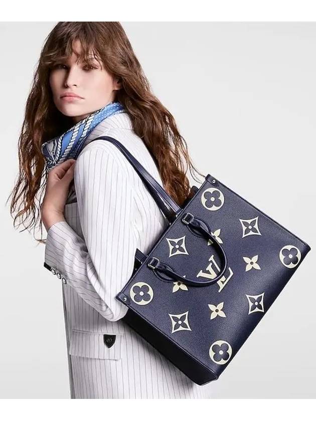 OnTheGo MM Monogram Empreinte Leather Tote Bag Navy - LOUIS VUITTON - BALAAN 7