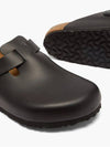 Boston Boston Smooth Black Leather Buckle Strap Bloafer Sandals - BIRKENSTOCK - BALAAN 4