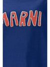 Logo Boat Neck Sweatshirt Blue - MARNI - BALAAN 8