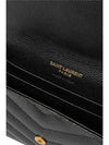 Monogram Envelope Small Half Wallet Black Gold - SAINT LAURENT - BALAAN 4