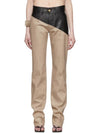 Bottega Veneta Brown Leather Jeans - BOTTEGA VENETA - BALAAN 8