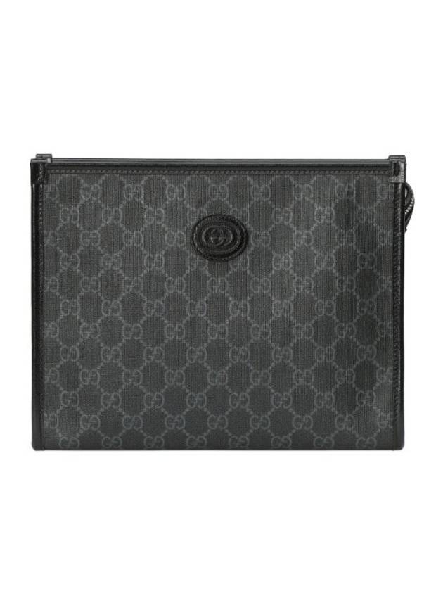 Interlocking G Canvas Clutch Bag Black - GUCCI - BALAAN 1