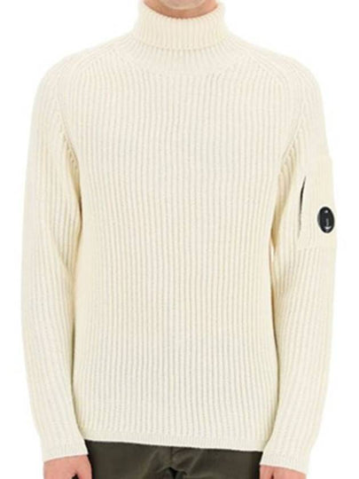 Men's Logo Rib Wool Turtleneck White - CP COMPANY - BALAAN 2