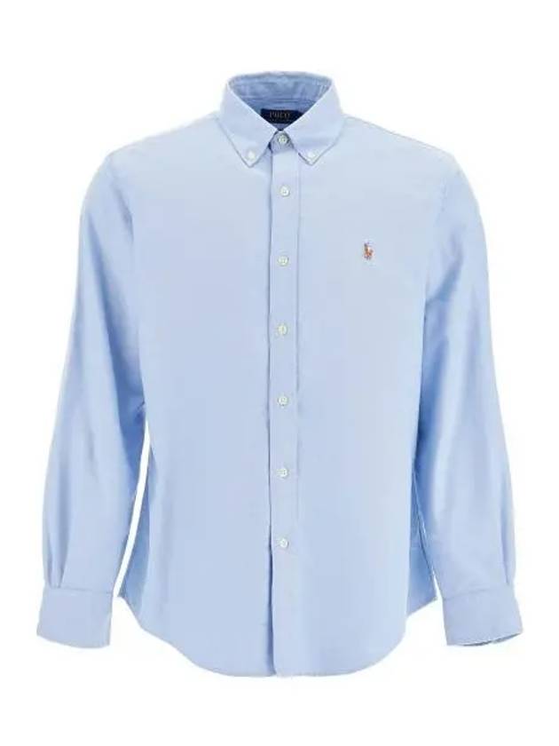 Embroidery Pony Oxford Long Sleeve Shirt Blue - POLO RALPH LAUREN - BALAAN 2