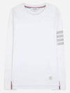 4-Bar Striped Cotton Long Sleeve T-Shirt White - THOM BROWNE - BALAAN 2