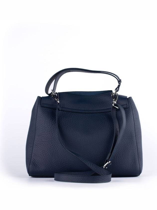 Orciani Sveva Medium Blue Leather Shoulder Bag - ORCIANI - BALAAN 3