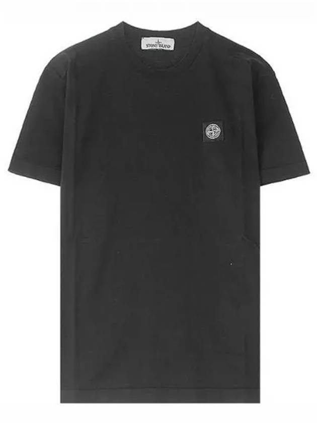 Men's Waffen Logo Patch Short Sleeve T-Shirt Black - STONE ISLAND - BALAAN 2