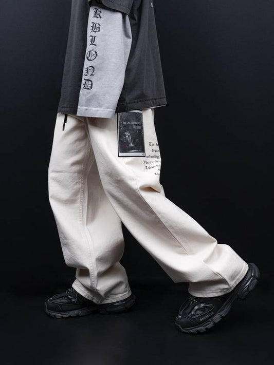 BBD No Sympathy Wide Cotton Pants Ivory - BLACKBLOND - BALAAN 2