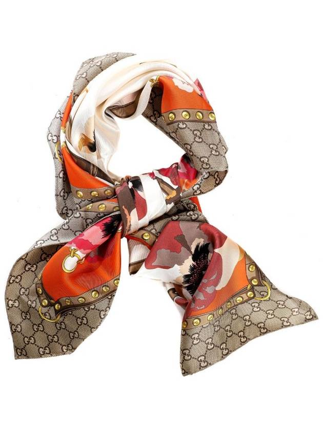 GG Flower Square Silk Scarf - GUCCI - BALAAN 2