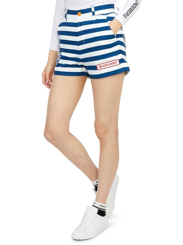 Women's Airline Border Shorts Navy - HORN GARMENT - BALAAN 6