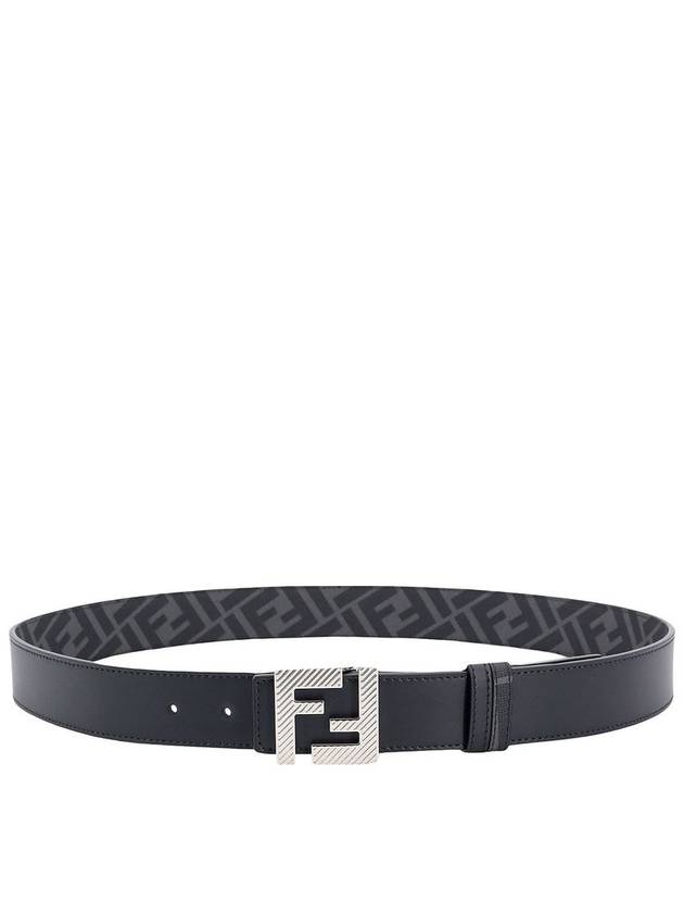 Square FF Buckle Reversible Leather Belt Black - FENDI - BALAAN 2