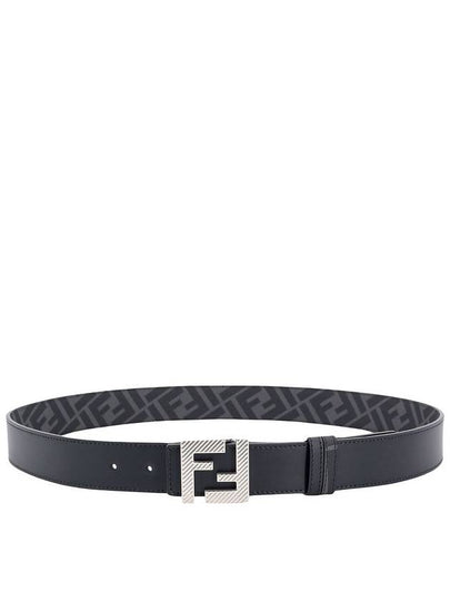 Square FF Buckle Reversible Leather Belt Black - FENDI - BALAAN 2