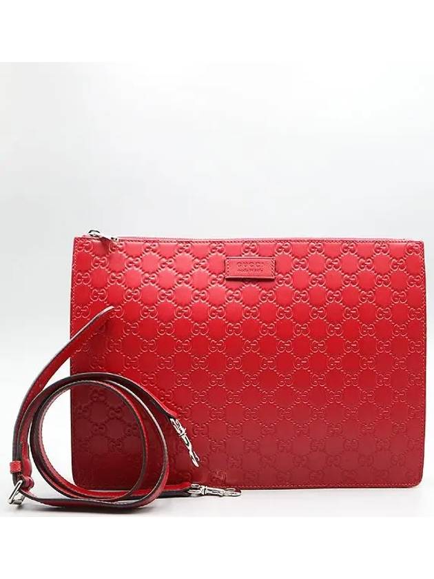 429004 Red Shima leather clutch and crossbag - GUCCI - BALAAN 1