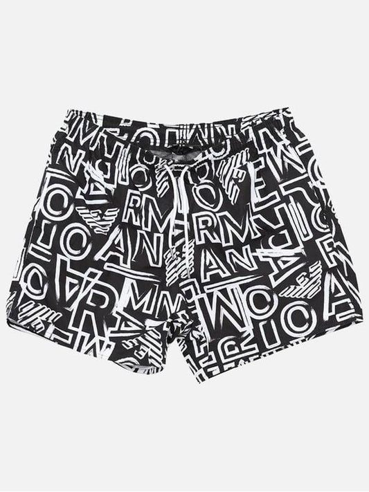 Logo Print Swim Shorts Black - EMPORIO ARMANI - BALAAN 2