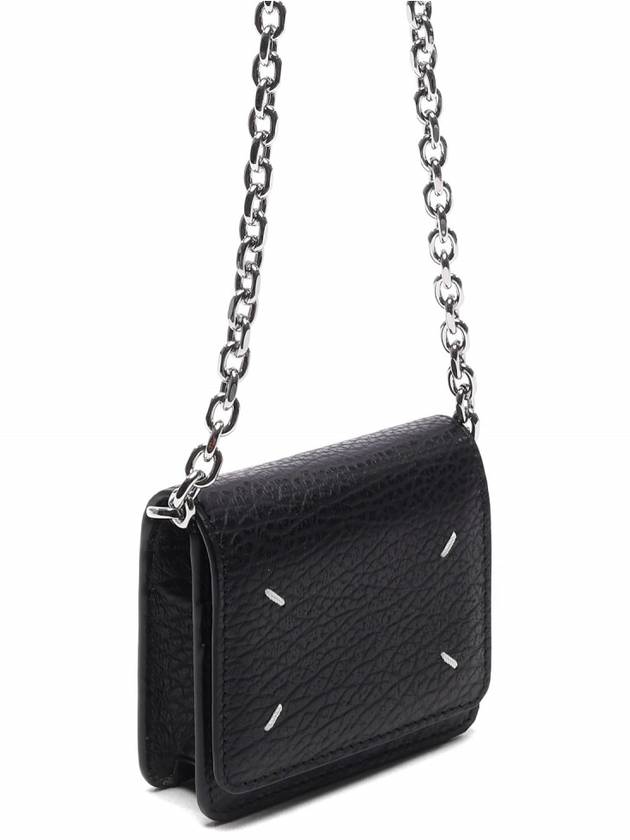 Embroidery Logo Chain Cald Wallet Black - MAISON MARGIELA - BALAAN 4