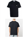 Logo Patch Cotton Short Sleeve T-Shirt Navy - STONE ISLAND - BALAAN 5