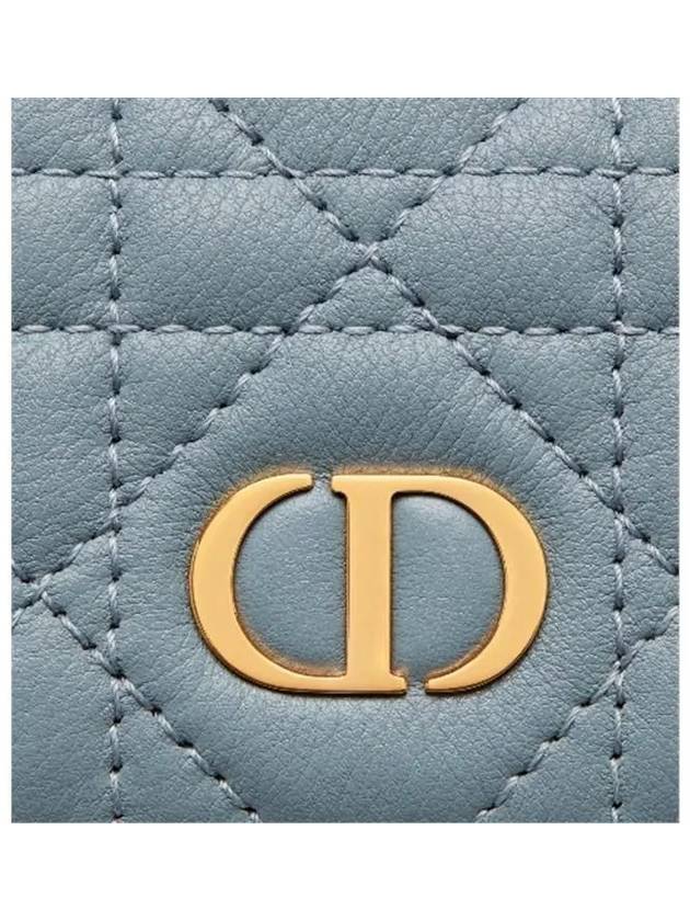 Caro XS Supple Cannage Calfskin Card Wallet Blue - DIOR - BALAAN 6