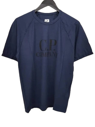 Logo Short Sleeve T-Shirt Navy - CP COMPANY - BALAAN 2