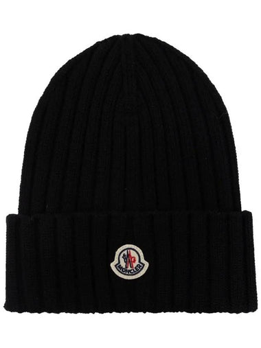 Wool Beanie Black 3B000 36 A9327 999 - MONCLER - BALAAN 1