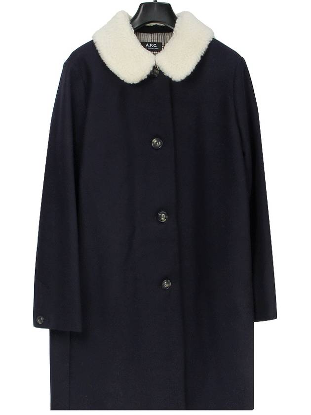 Women's New Doll Wool Sheepskin Single Coat Dark Navy - A.P.C. - BALAAN 2