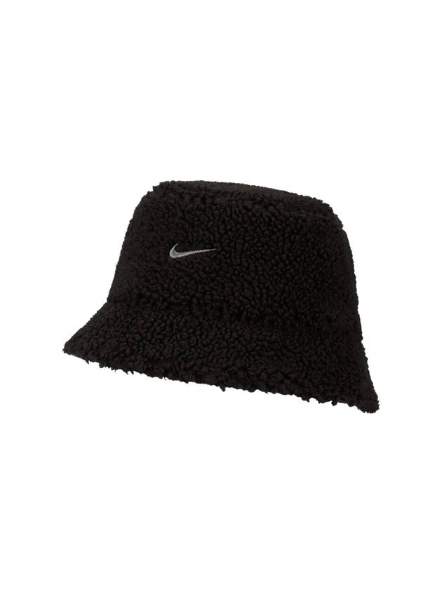 Reversible Fleece Bucket Hat Black Gray - NIKE - BALAAN.