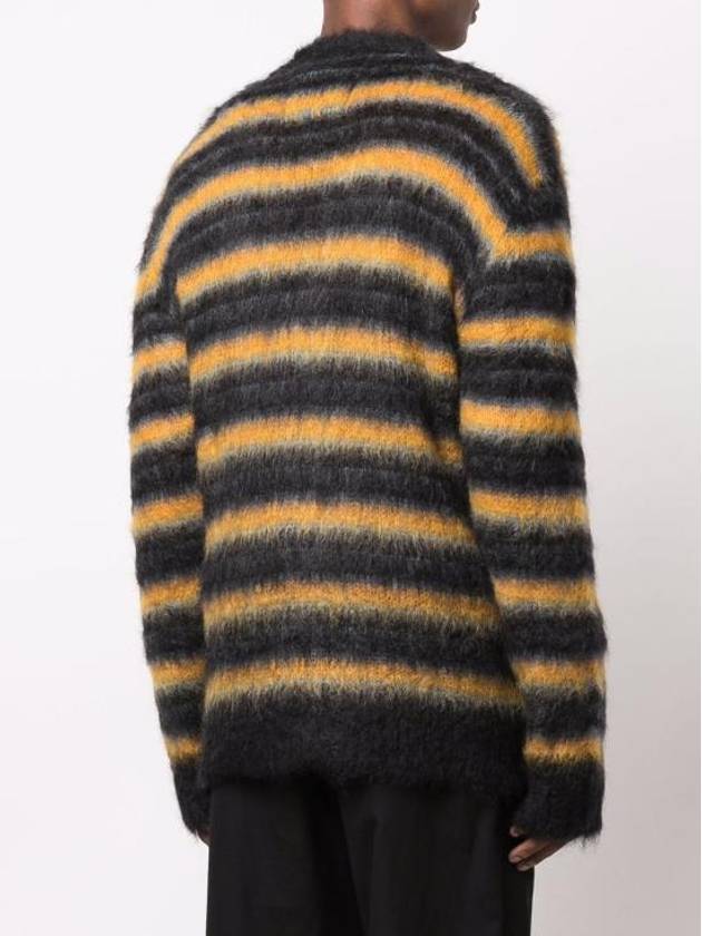 Striped Mohair Cardigan Orange Black - MARNI - BALAAN 5