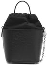 5AC Number Logo Texture Leather Bucket Bag Black - MAISON MARGIELA - BALAAN 3