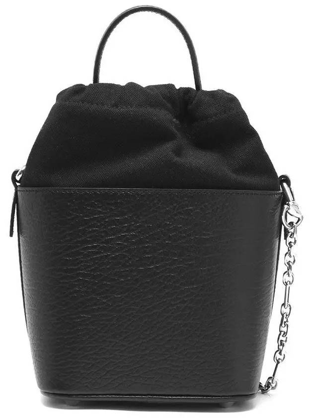 5AC Number Logo Texture Leather Bucket Bag Black - MAISON MARGIELA - BALAAN 3