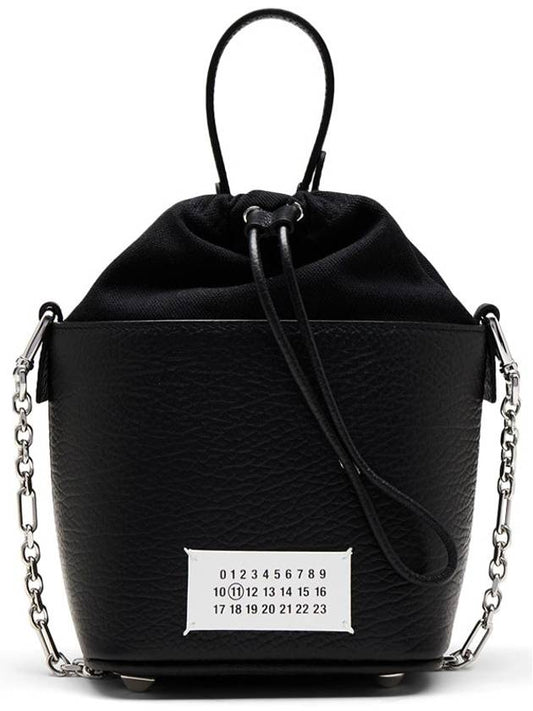 5AC Number Logo Texture Leather Bucket Bag Black - MAISON MARGIELA - BALAAN 2