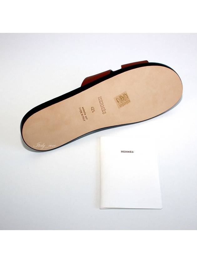 Izmir Leather Slippers Gold - HERMES - BALAAN 9