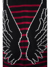 Jacquard Wings & Star Embroidery STRIPED SWEATER - RED VALENTINO - BALAAN 6