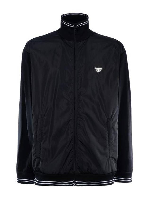 Triangle Logo Zip Up Jacket Black - PRADA - BALAAN 2