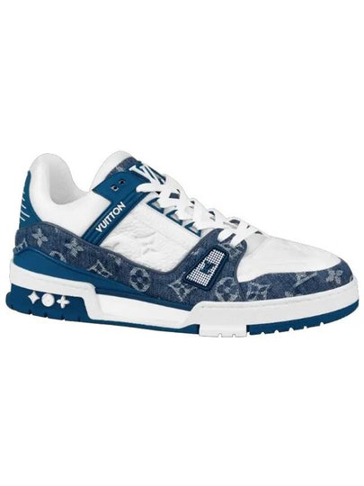 LV Trainer Monogram Low Top SneakersWhite Blue - LOUIS VUITTON - BALAAN 2