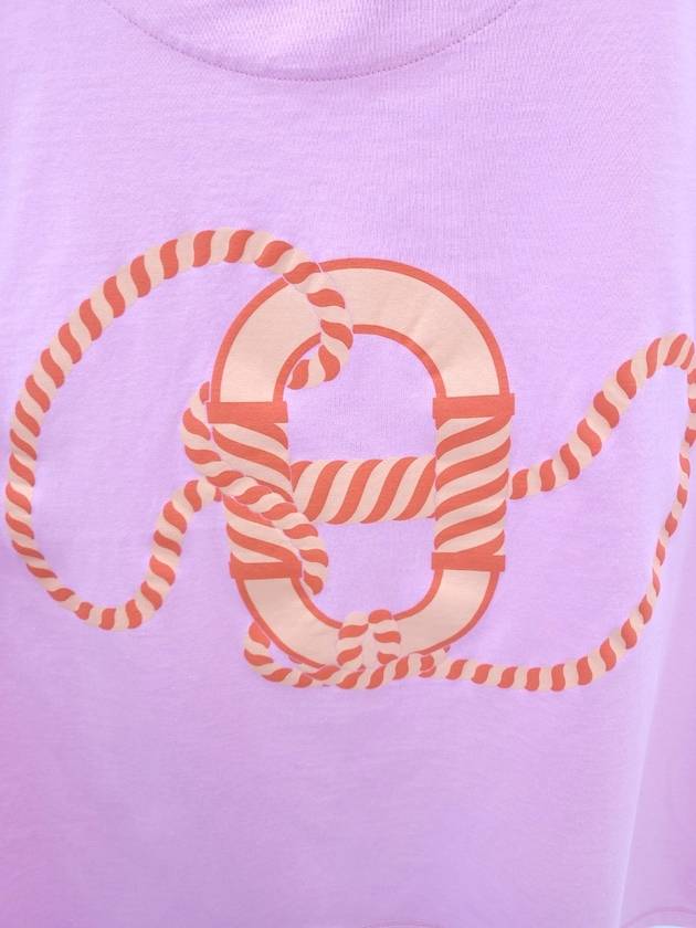 Canoe Boxy Printed T Shirt Rose Pop H3E4621DL 42 - HERMES - BALAAN 3