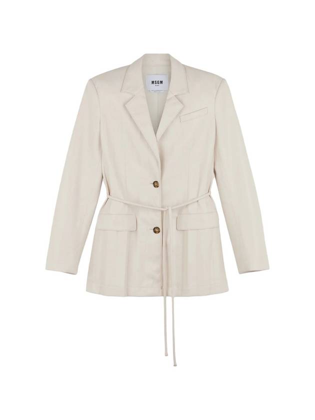 Belted Blazer Jacket Ivory - MSGM - BALAAN 1