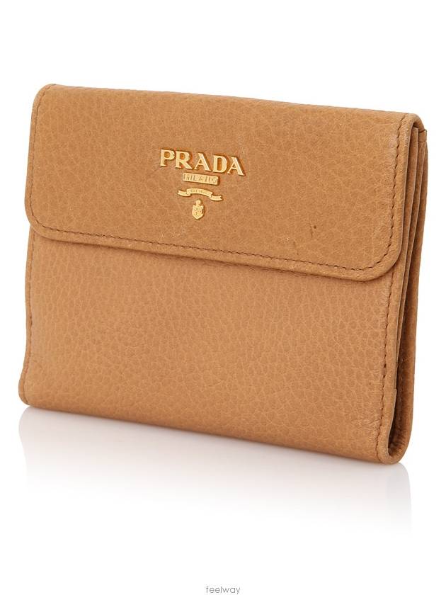 Vintage Cervo Half Wallet 1M0523 Gold - PRADA - BALAAN 2